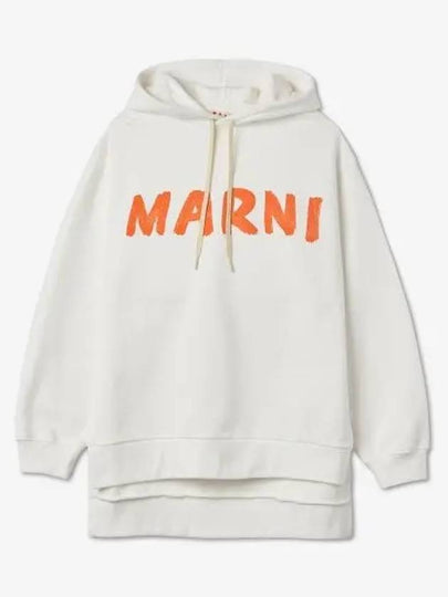 Logo Print Cotton Hooded Top White - MARNI - BALAAN 2