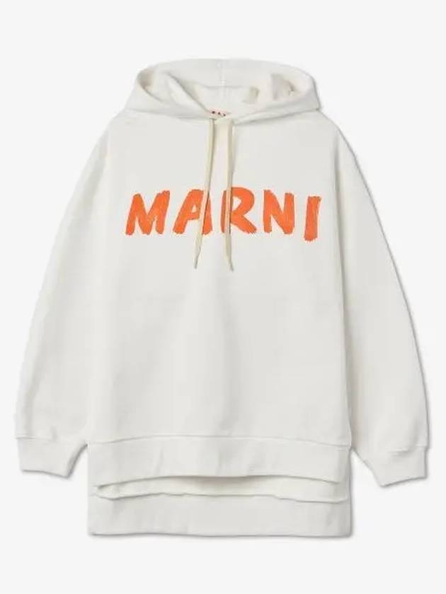 Logo Print Cotton Hooded Top White - MARNI - BALAAN 2