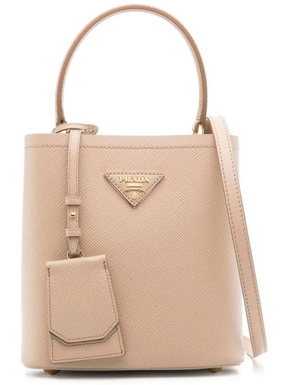 Pannier Saffiano Leather Mini Bucket Bag Sand Beige - PRADA - BALAAN 2