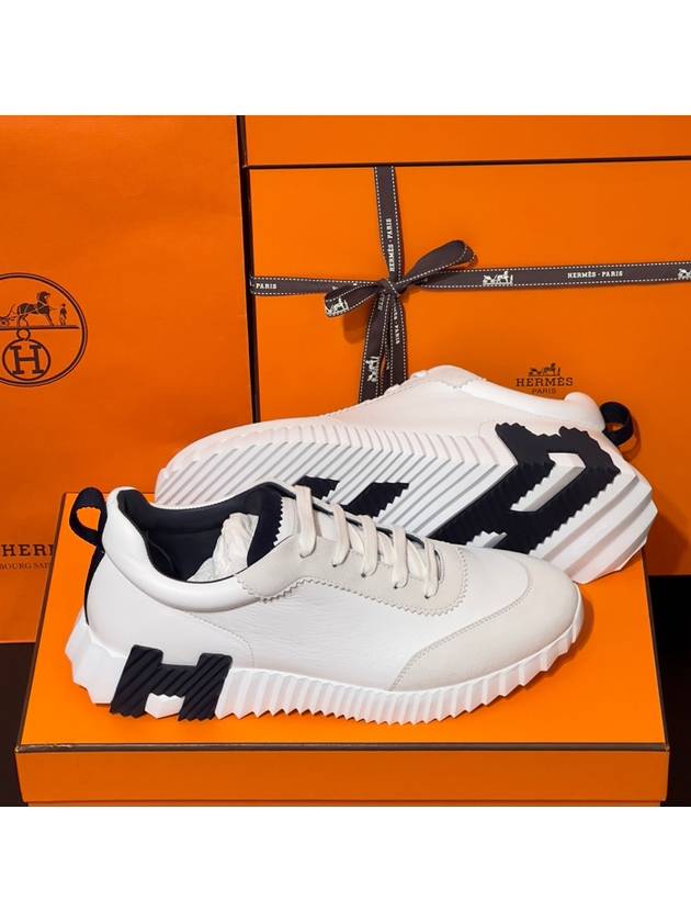 Bouncing Low Top Sneakers Blanc Noir - HERMES - BALAAN 6