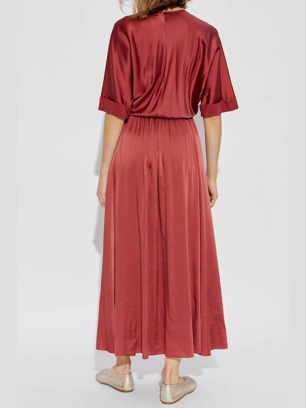 Forte_forte Silk Dress With V-neck, Women's, Red - FORTE FORTE - BALAAN 4