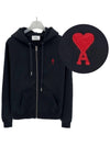 small heart embroidery logo hooded zip up jacket USW415 747 - AMI - BALAAN 1