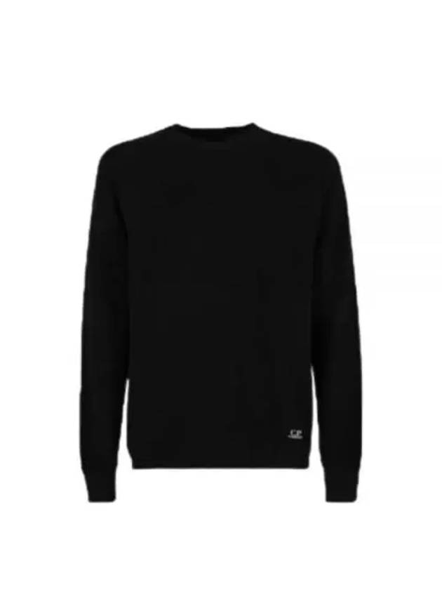 Mini Logo Crew Neck Knit Top Black - CP COMPANY - BALAAN 2