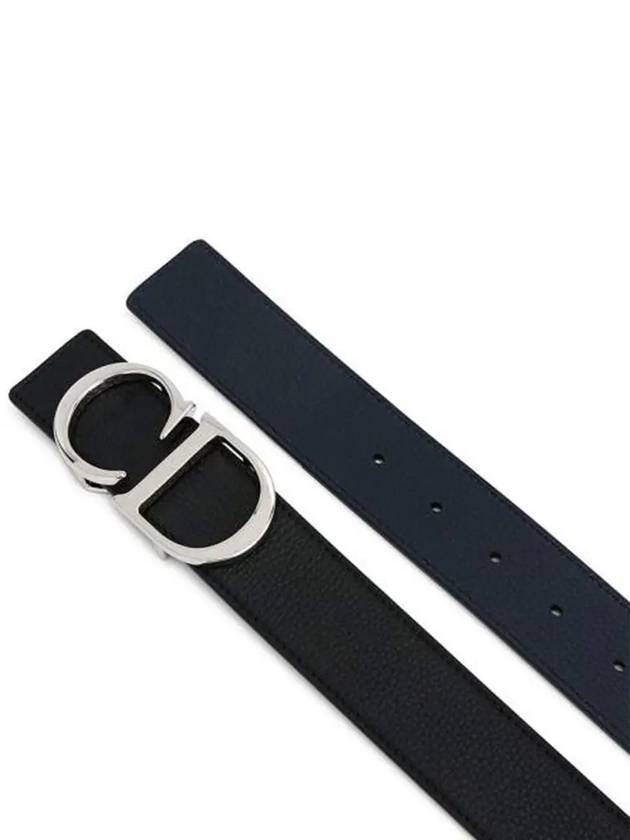 CD Logo Reversible Leather Belt Black Navy - DIOR - BALAAN 4