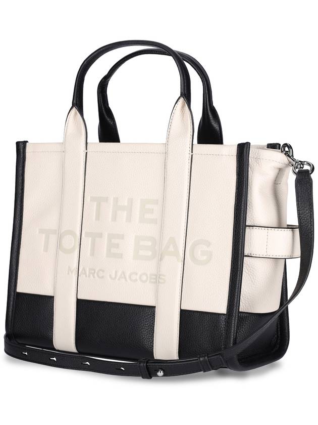 Logo Medium Leather Tote Bag Cream - MARC JACOBS - BALAAN 3