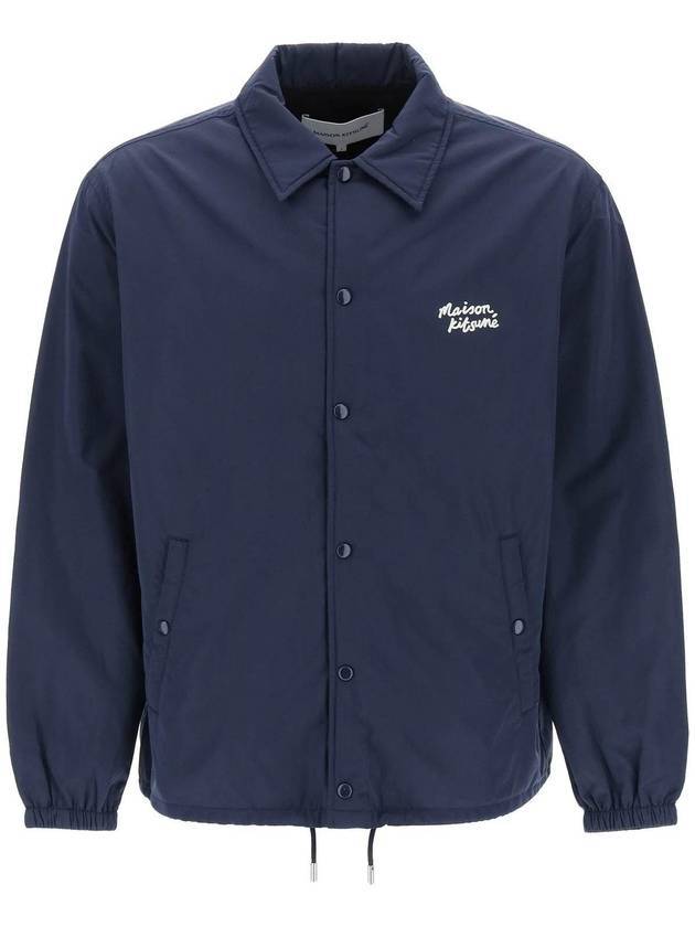 Logo Print Nylon Jacket Blue - MAISON KITSUNE - BALAAN 1