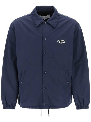 Logo Print Nylon Jacket Blue - MAISON KITSUNE - BALAAN 1