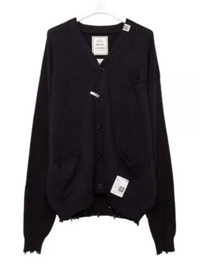 Distressed Cotton Cardigan Black - MIHARA YASUHIRO - BALAAN 2