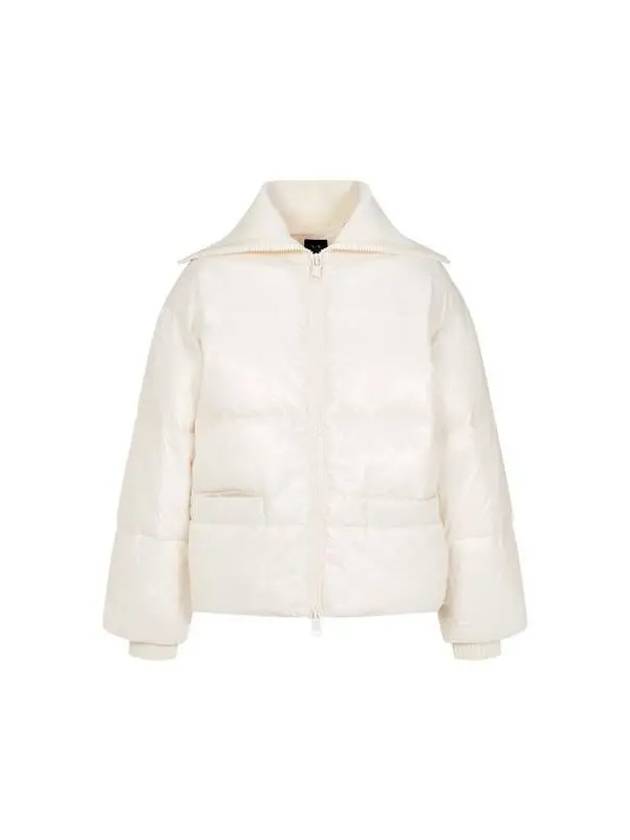 Women s ribbed big collar zip up padded jacket cream 270088 - ARMANI EXCHANGE - BALAAN 1