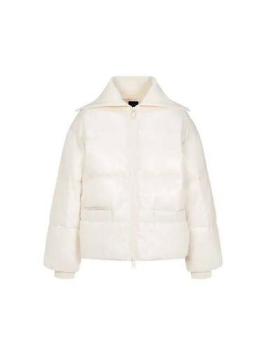 Women s ribbed big collar zip up padded jacket cream 270088 - ARMANI EXCHANGE - BALAAN 1