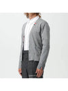 Men's Jersey Stitch V-Neck Cardigan Light Grey - THOM BROWNE - BALAAN 3