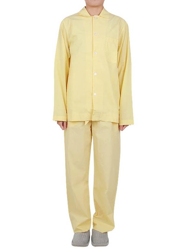 Poplin Pajamas Long Sleeve Shirt Lemonade - TEKLA - 10