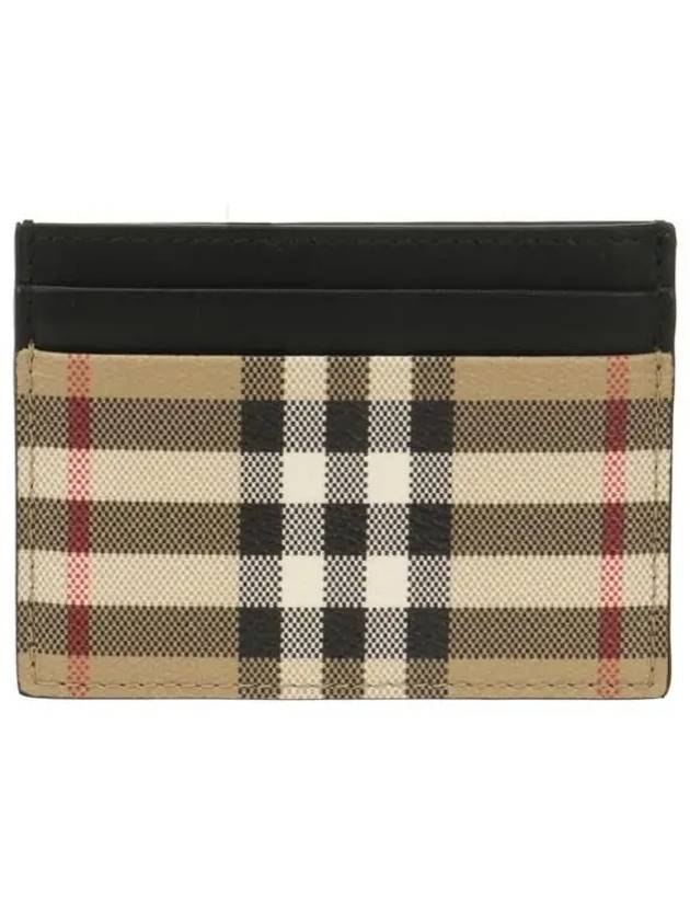 Men's Check Vintage Card Wallet Beige A7026 - BURBERRY - BALAAN 2