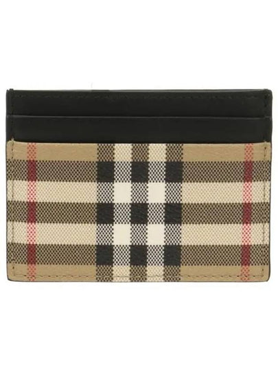 Men's Check Vintage Card Wallet Beige A7026 - BURBERRY - BALAAN 2