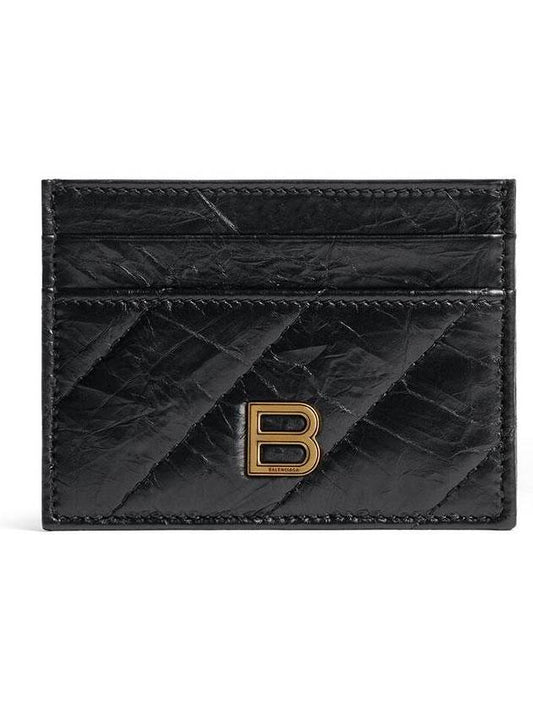 Crush Quilted Calfskin Card Wallet Black - BALENCIAGA - BALAAN 2