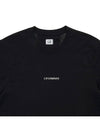 Small Logo Print Short Sleeve T-Shirt Black - CP COMPANY - BALAAN 4