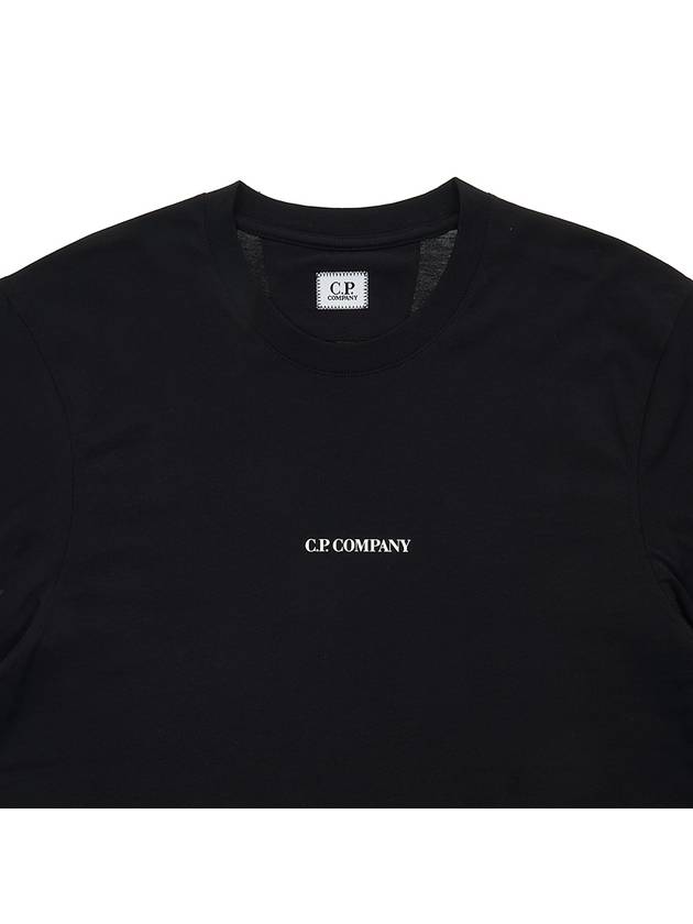 Small Logo Print Short Sleeve T-Shirt Black - CP COMPANY - BALAAN 4