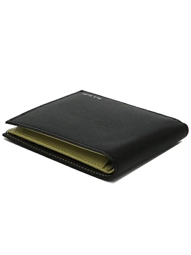 Logo Print Leather Half Wallet Black - PAUL SMITH - BALAAN 4