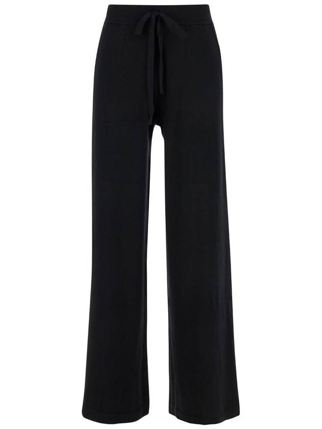 Black Relaxed Pants With Drawstring In Fabric Woman - P.A.R.O.S.H. - BALAAN 1