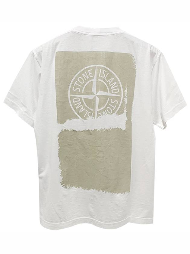 Logo Print Short Sleeve T-Shirt White - STONE ISLAND - BALAAN 4