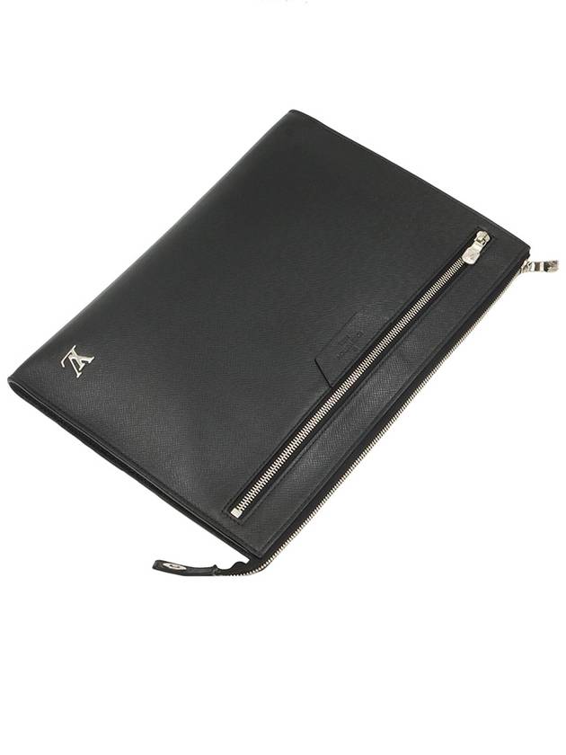 Black Taiga Leather Pochette Jour 24H Clutch M30965 - LOUIS VUITTON - BALAAN 5