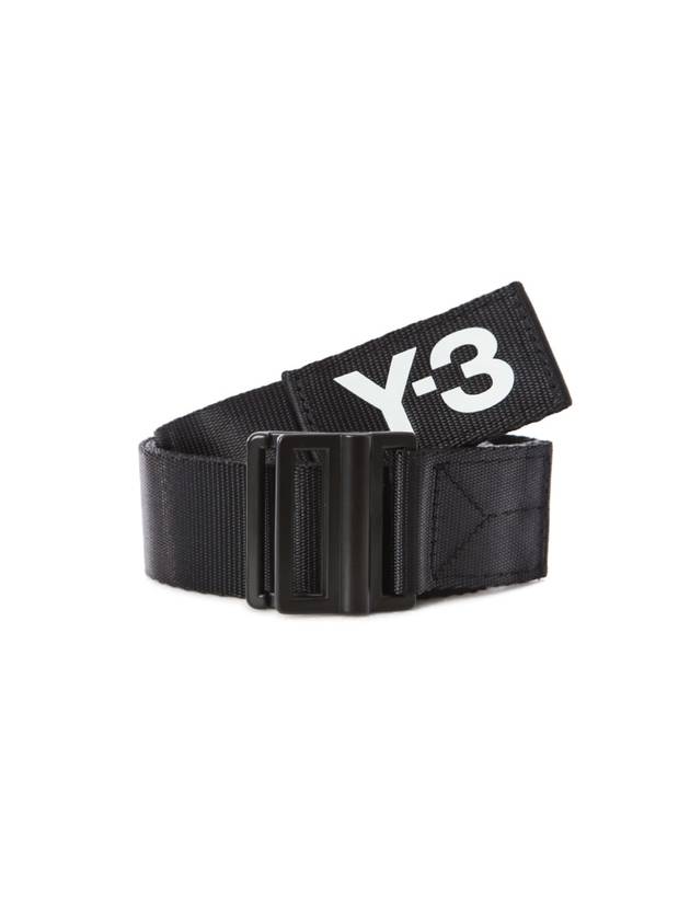 Men's Classic Logo Fabric Leather Belt Black - Y-3 - BALAAN 1