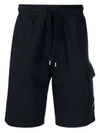 Light Fleece Utility Shorts Black - CP COMPANY - BALAAN 2