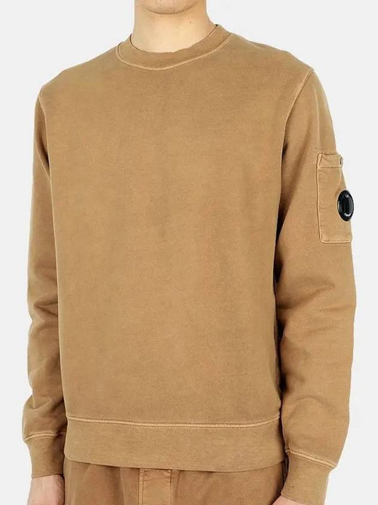 Men s Lens Waffen Brushed Washing Sweatshirt Bronze 13CMSS008A 006372R 318 - CP COMPANY - BALAAN 1