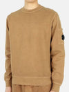 Cotton Lens Wappen Crew Neck Sweatshirt Brown - CP COMPANY - BALAAN 3