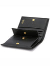 Gold Hardware Triangle Logo Saffiano Half Wallet Black - PRADA - BALAAN 7