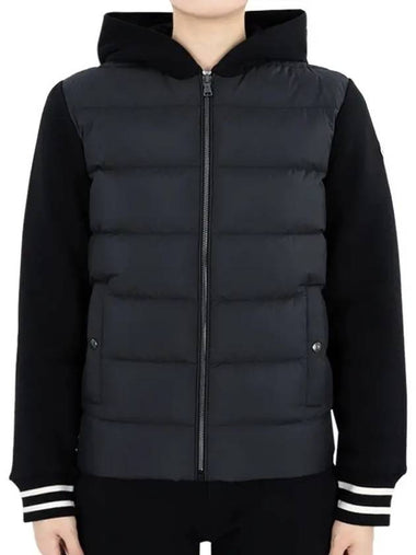 Kids Waffen Patch Padding Mix Zip up Jacket Black 8G00009 89AAF 999 12 14A Adults can wear - MONCLER - BALAAN 1