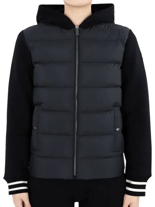 Kids Waffen Patch Padding Mix Zip up Jacket Black 8G00009 89AAF 999 12 14A Adults can wear - MONCLER - BALAAN 2