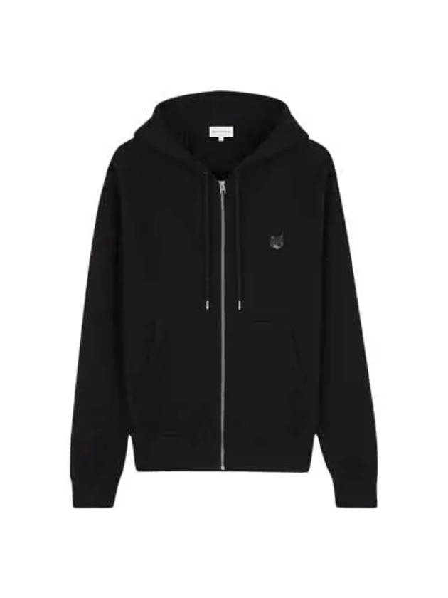 Bold Fox Head Patch Cotton Hooded Zip-Up Black - MAISON KITSUNE - BALAAN 2