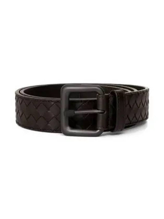 Intrecciato Leather Belt Espresso - BOTTEGA VENETA - BALAAN 2