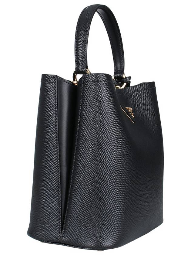 Pannier Saffiano Leather Medium Tote Bag Black - PRADA - BALAAN 5