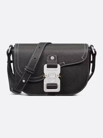 Saddle Strap Grain Calfskin Messenger Bag Black - DIOR - BALAAN 2