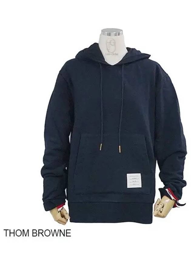 Men's Center Back Stripe Logo Patch Hoodie Navy - THOM BROWNE - BALAAN 3