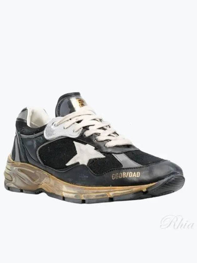 Dad-Star Mesh Nappa Leather Low Top Sneakers Black Ice Grey - GOLDEN GOOSE - BALAAN 2