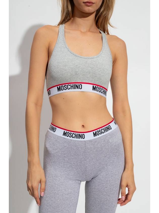 Moschino Cropped Top With Logo, Women's, Grey - MOSCHINO - BALAAN 3