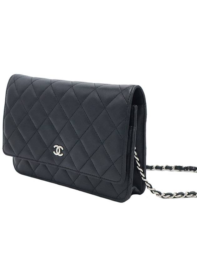 Chanel A33814 Black Lambskin Classic Silver Chain WOC Cross Bag 17th - CHANEL - BALAAN 3