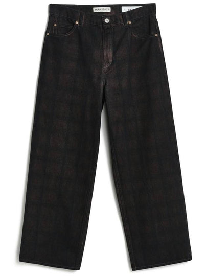 Vast Cut Overdyed Big Lumbercheck Print Wide Jeans Black - OUR LEGACY - BALAAN 2