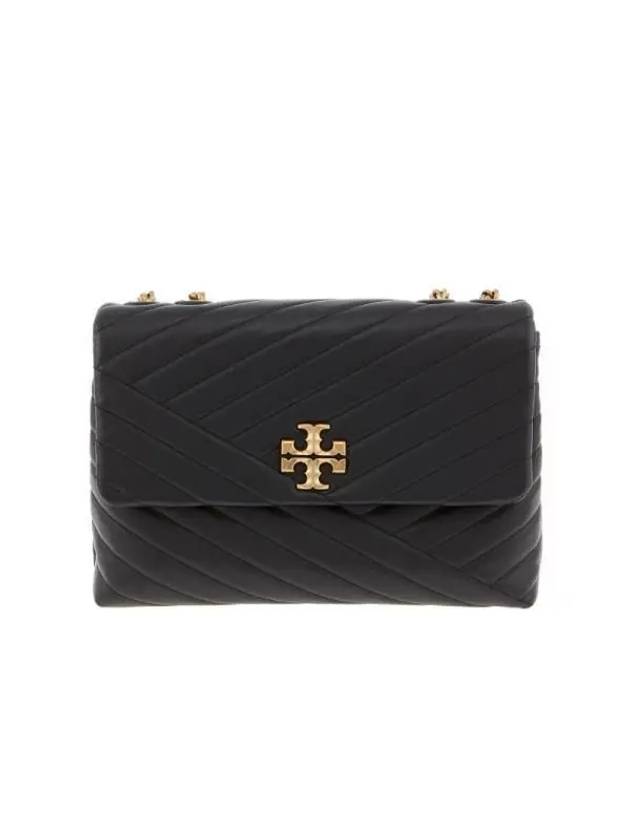 Kira Chevron Convertible Shoulder Bag Black - TORY BURCH - BALAAN 3