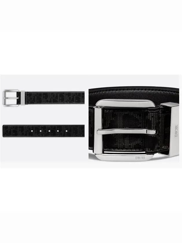 Oblique Galaxy Leather Belt Black - DIOR - BALAAN 4