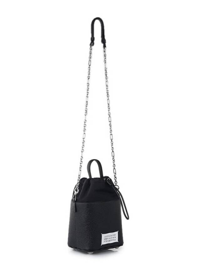 5AC Number Logo Texture Leather Bucket Bag Black - MAISON MARGIELA - BALAAN 6