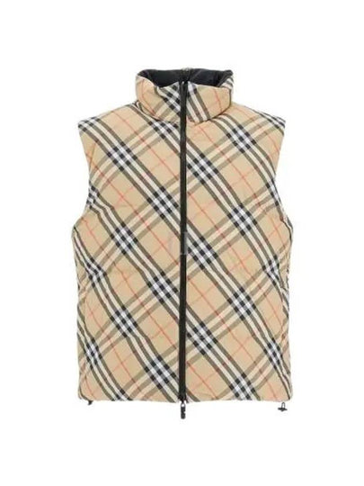 Reversible Check Padded Vest Sand - BURBERRY - BALAAN 2