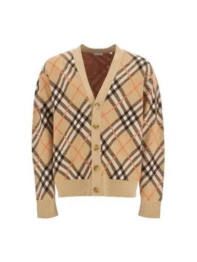 Check Wool Mohair Blend Cardigan Sand - BURBERRY - BALAAN 2