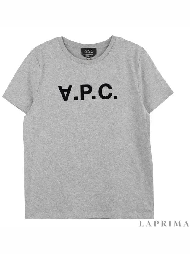 VPC Navy Logo Cotton Short Sleeve T-Shirt Grey - A.P.C. - BALAAN 9