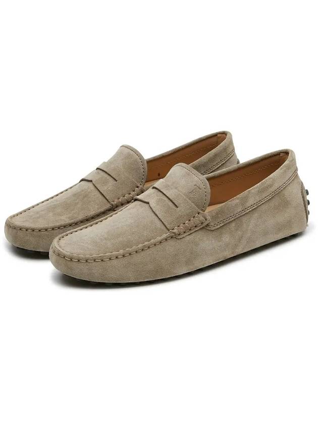 Men's Suede Gommino Driving Shoes Beige - TOD'S - BALAAN 2