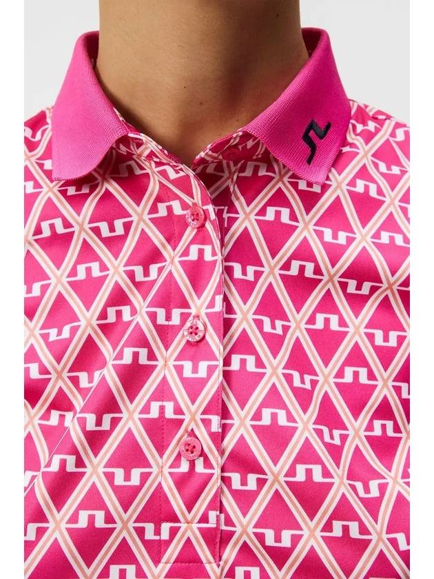 Golf Tour Tech Print Polo GWJT09007 S193 Women's Tour Tech Print Polo - J.LINDEBERG - BALAAN 7