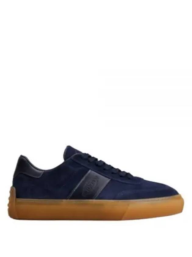 Embossed Logo Suede Low-Top Sneakers Navy - TOD'S - BALAAN 2